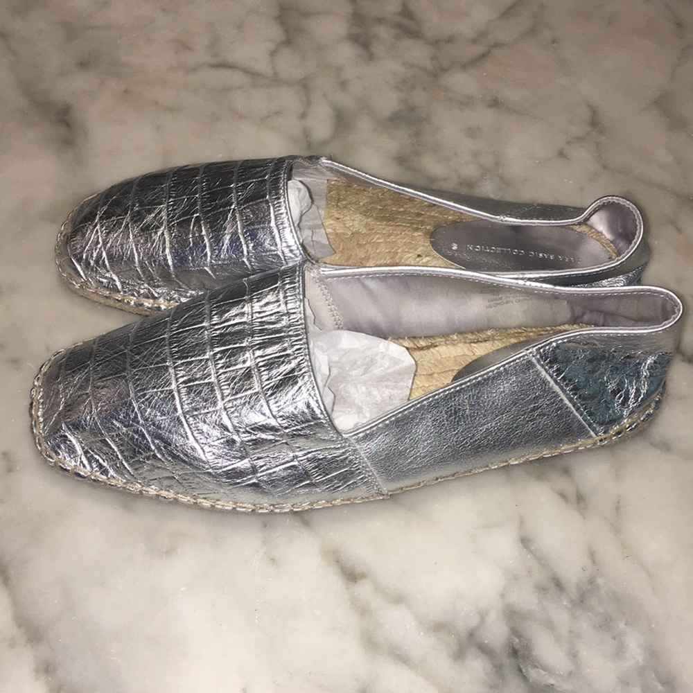Zara Basic Collection Silver Leather Espadrilles - image 4